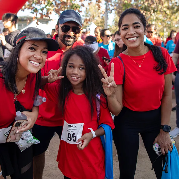 Smiling family at step out