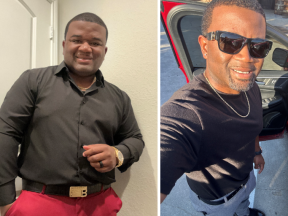 Before and after photos of Dwayne