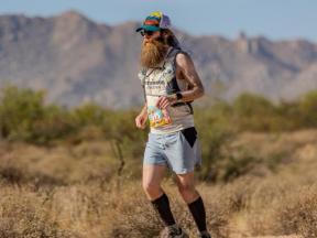 Photo of Kevin running a marathon