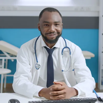 Smiling African American Physician