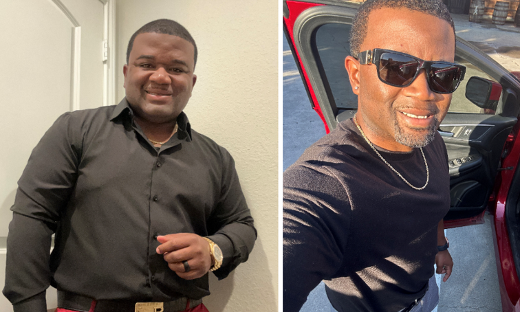 Before and after photos of Dwayne