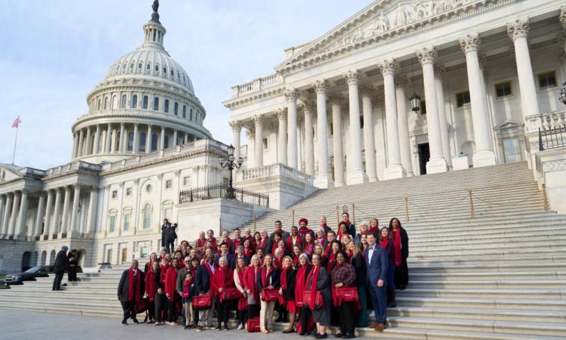 Advocates on US Capitol steps