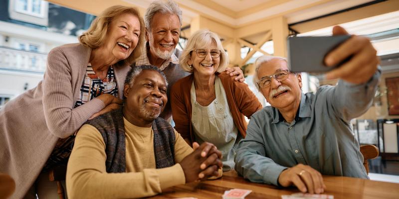 Group of seniors taking a selfie
