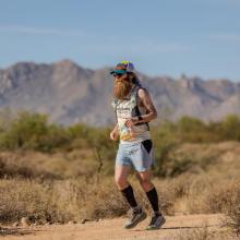 Photo of Kevin running a marathon