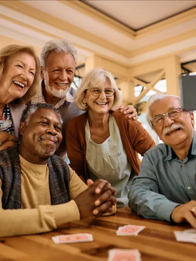 Group of seniors taking a selfie