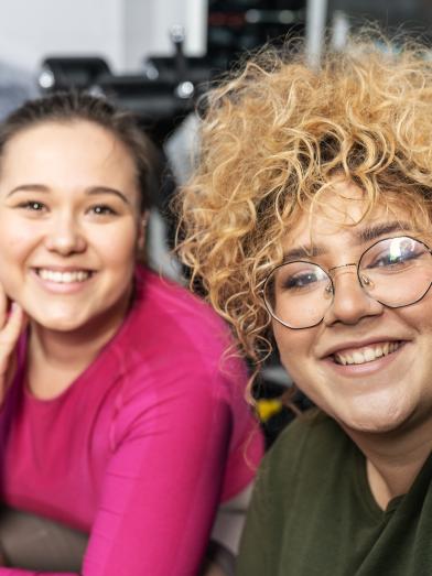 Two smiling young women