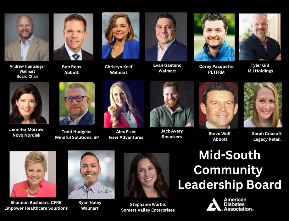 American Diabetes Association Mid-South Community Leadership Board portrait collage.
